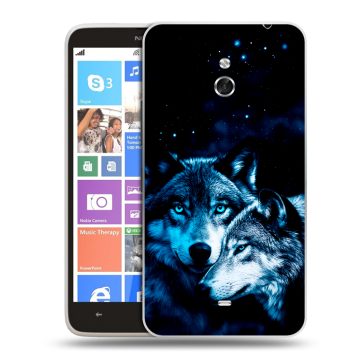 Пластиковый чехол на Nokia Lumia 1320 с принтом Волки Пластиковый чехол на Nokia Lumia 1320 с принтом Волки
