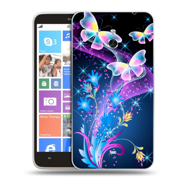 Пластиковый чехол на Nokia Lumia 1320 с принтом Бабочки