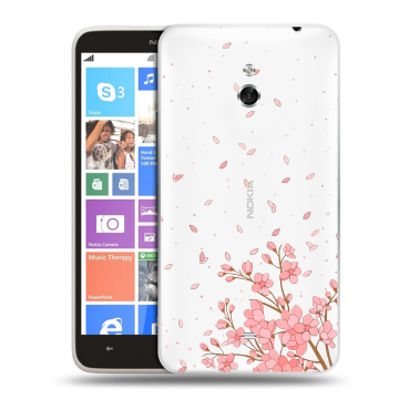 Пластиковый чехол на Nokia Lumia 1320 с принтом Ветка сакуры