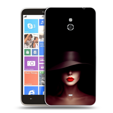Пластиковый чехол на Nokia Lumia 1320 с принтом Девушка в шляпе