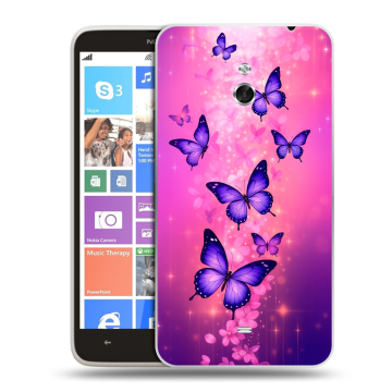 Пластиковый чехол на Nokia Lumia 1320 с принтом Бабочки