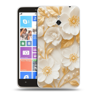 Пластиковый чехол на Nokia Lumia 1320 с принтом Цветы