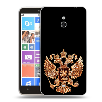 Пластиковый чехол на Nokia Lumia 1320 с принтом Герб России золотой Пластиковый чехол на Nokia Lumia 1320 с принтом Герб России золотой