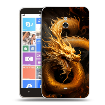 Пластиковый чехол на Nokia Lumia 1320 с принтом Золотой дракон Пластиковый чехол на Nokia Lumia 1320 с принтом Золотой дракон