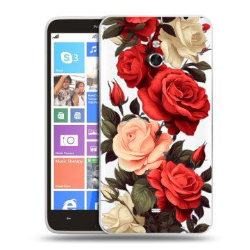 Пластиковый чехол на Nokia Lumia 1320 с принтом Розы