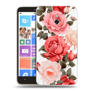 Пластиковый чехол на Nokia Lumia 1320 с принтом Розы