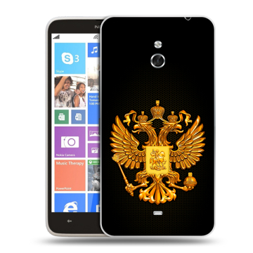 Пластиковый чехол на Nokia Lumia 1320 с принтом Герб России желтый