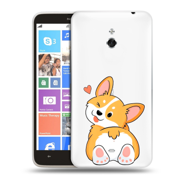 Пластиковый чехол на Nokia Lumia 1320 с принтом Корги