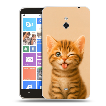 Пластиковый чехол на Nokia Lumia 1320 с принтом котенок