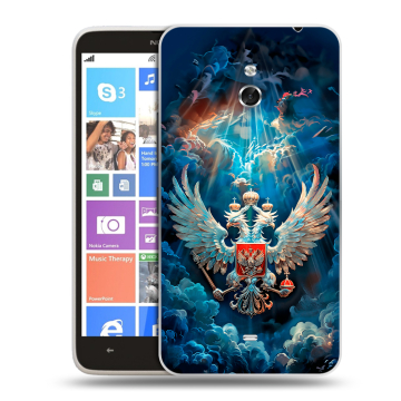 Пластиковый чехол на Nokia Lumia 1320 с принтом Герб флаг России