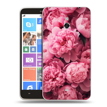 Пластиковый чехол на Nokia Lumia 1320 с принтом цветы пионы