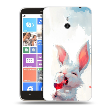 Пластиковый чехол на Nokia Lumia 1320 с принтом кролик зайчик