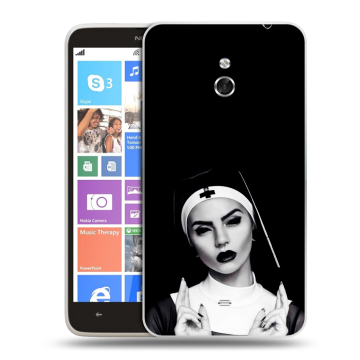 Пластиковый чехол на Nokia Lumia 1320 с принтом монашка