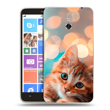 Пластиковый чехол на Nokia Lumia 1320 с принтом котик