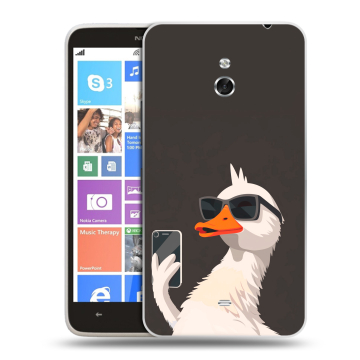 Пластиковый чехол на Nokia Lumia 1320 с принтом утка в очках