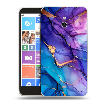 Пластиковый чехол на Nokia Lumia 1320 с принтом синий мрамор