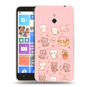 Пластиковый чехол на Nokia Lumia 1320 с принтом Hello Kitty Хелоу Кити