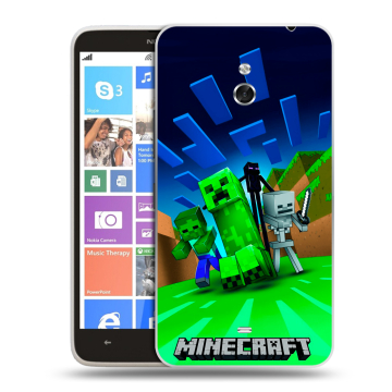 Пластиковый чехол на Nokia Lumia 1320 с принтом Майнкрафт Пластиковый чехол на Nokia Lumia 1320 с принтом Майнкрафт