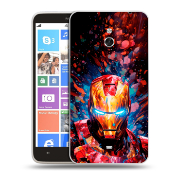 Пластиковый чехол на Nokia Lumia 1320 с принтом Железный человек Ironman