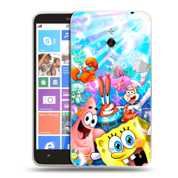 Пластиковый чехол на Nokia Lumia 1320 с принтом спанчбоб спанч боб