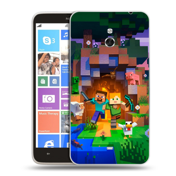 Пластиковый чехол на Nokia Lumia 1320 с принтом Майнкрафт Minecraft Пластиковый чехол на Nokia Lumia 1320 с принтом Майнкрафт Minecraft