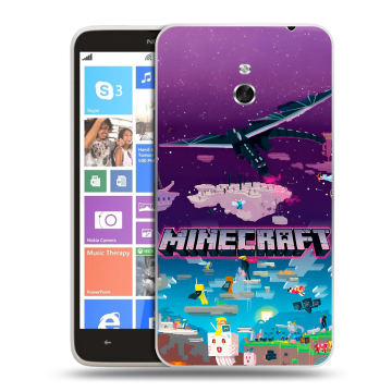 Пластиковый чехол на Nokia Lumia 1320 с принтом Майнкрафт Minecraft