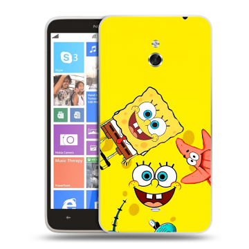 Пластиковый чехол на Nokia Lumia 1320 с принтом Спанч боб Спанчбоб