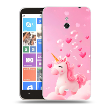 Пластиковый чехол на Nokia Lumia 1320 с принтом Единорог