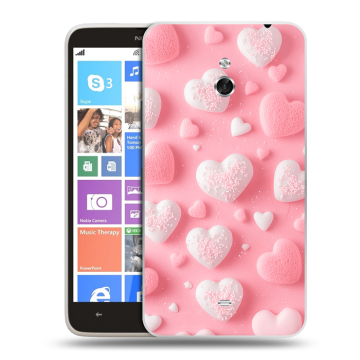 Пластиковый чехол на Nokia Lumia 1320 с принтом Сердечки