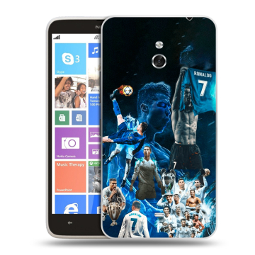 Пластиковый чехол на Nokia Lumia 1320 с принтом Реал Роналдо Пластиковый чехол на Nokia Lumia 1320 с принтом Реал Роналдо