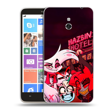 Пластиковый чехол на Nokia Lumia 1320 с принтом Hazbin Hotel Отель Хазбин