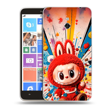 Пластиковый чехол на Nokia Lumia 1320 с принтом Labubu Лабубу