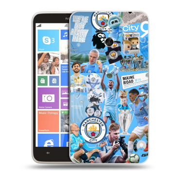Пластиковый чехол на Nokia Lumia 1320 с принтом Man City Манчестер Сити