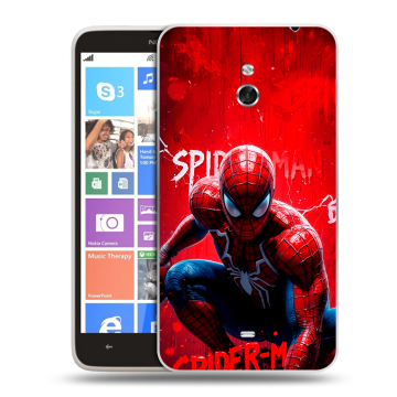 Пластиковый чехол на Nokia Lumia 1320 с принтом Spiderman Человек паук Пластиковый чехол на Nokia Lumia 1320 с принтом Spiderman Человек паук