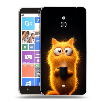 Пластиковый чехол на Nokia Lumia 1320 с принтом Смешной кот