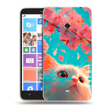 Пластиковый чехол на Nokia Lumia 1320 с принтом Красивый кот