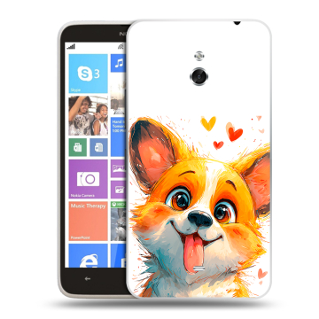 Пластиковый чехол на Nokia Lumia 1320 с принтом корги
