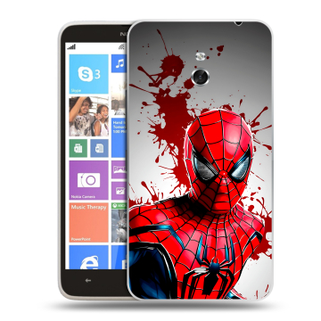 Пластиковый чехол на Nokia Lumia 1320 с принтом Spiderman Человек паук