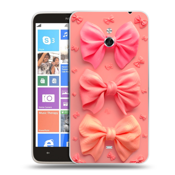 Пластиковый чехол на Nokia Lumia 1320 с принтом Розовые бантики