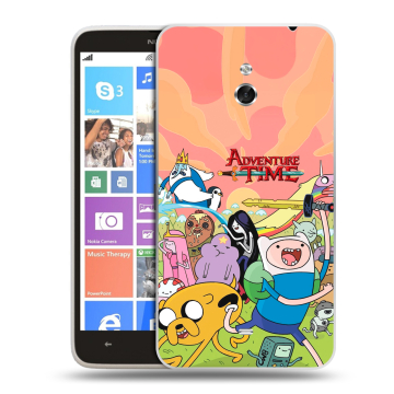 Пластиковый чехол на Nokia Lumia 1320 с принтом Adventure time Время приключений