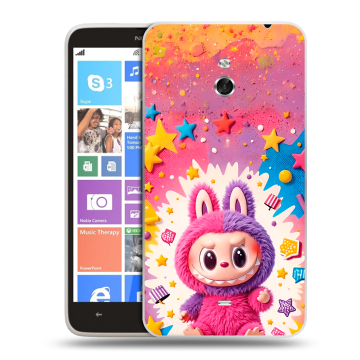 Пластиковый чехол на Nokia Lumia 1320 с принтом Labubu Лабубу