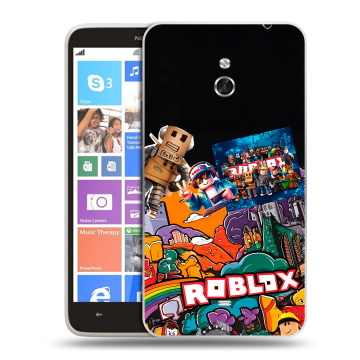 Пластиковый чехол на Nokia Lumia 1320 с принтом Roblox Роблокс