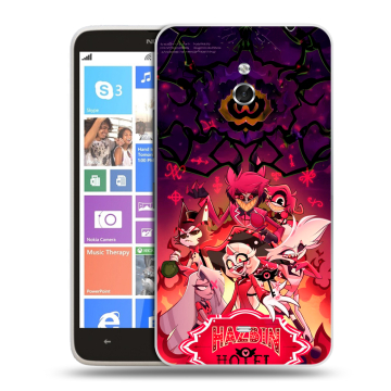 Пластиковый чехол на Nokia Lumia 1320 с принтом Hazbin Hotel Отель Хазбин