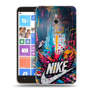 Пластиковый чехол на Nokia Lumia 1320 с принтом Nike Найк