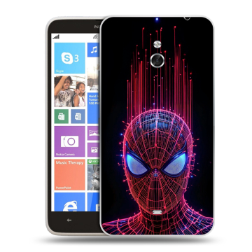 Пластиковый чехол на Nokia Lumia 1320 с принтом Spiderman Человек паук