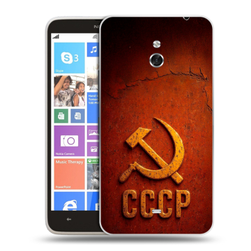 Пластиковый чехол на Nokia Lumia 1320 с принтом Флаг Герб СССР