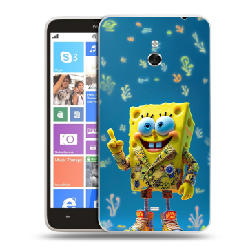 Пластиковый чехол на Nokia Lumia 1320 с принтом Спанч боб Спанчбоб