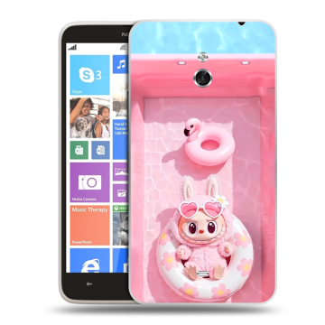 Пластиковый чехол на Nokia Lumia 1320 с принтом Labubu Лабубу