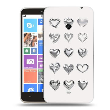 Пластиковый чехол на Nokia Lumia 1320 с принтом Y2K сердечки