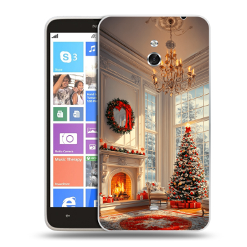 Пластиковый чехол на Nokia Lumia 1320 с принтом Новый год